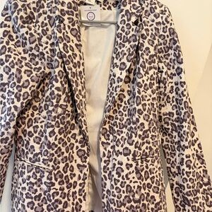 Rachel Zoe Leopard-Print Blazer in Cream and Brown